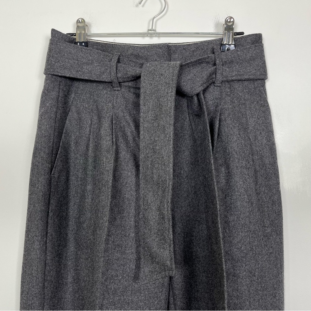 Wilfred Gia Pant Heather Dark‎ Grey Wool Cashmere High-Waisted Tie Waist Size 2 - Picture 7 of 16